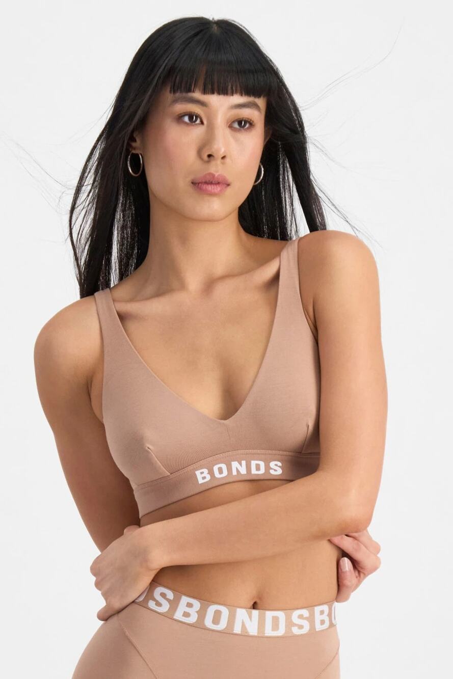 Bonds Women's Large Tan Chafe Off Wireless Athleisure Loungewear Bralette OS7-17